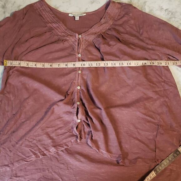 Lucky Brand Smoked Maroon Blouse - Picture 8 of 9